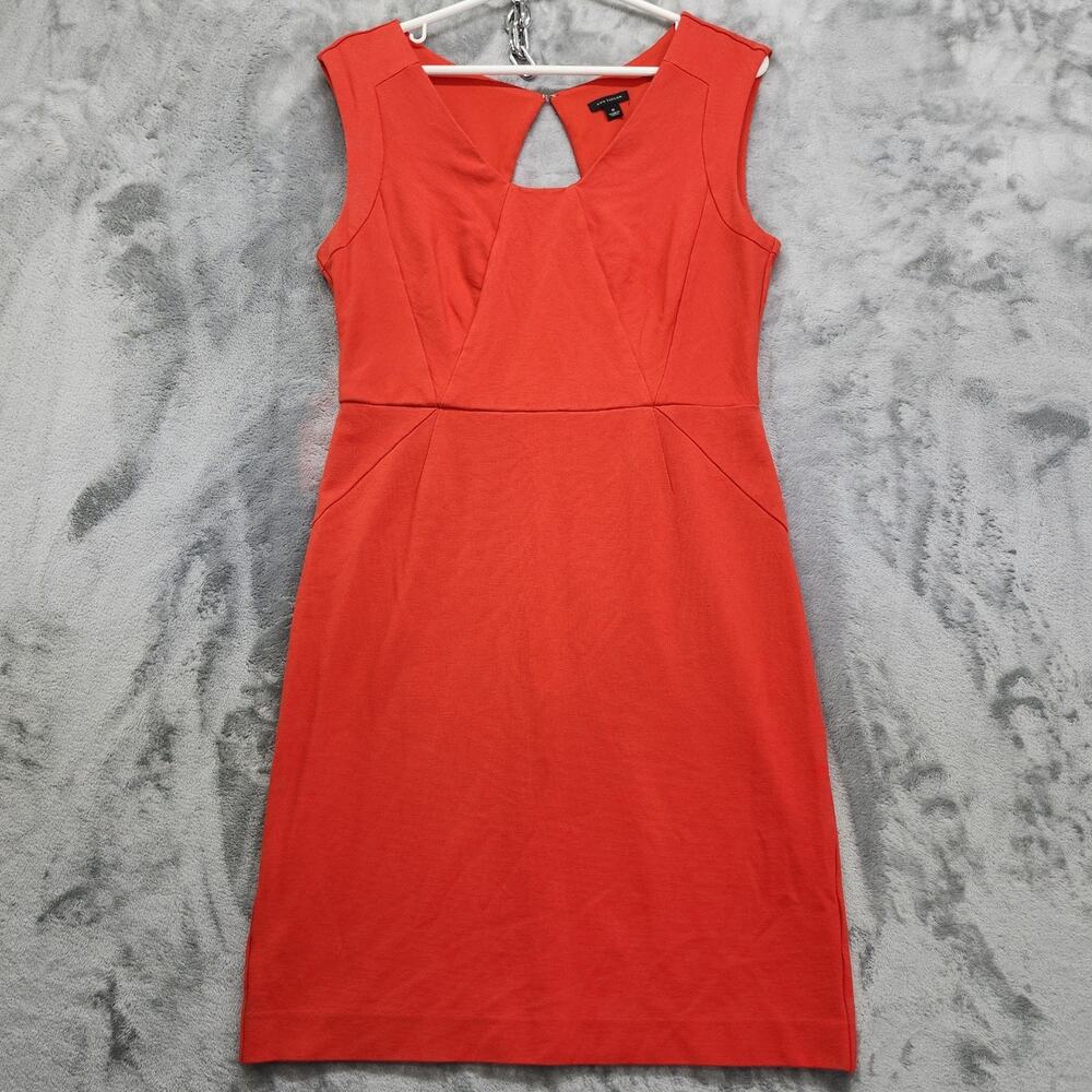 Ann Taylor Dress Womens 6 Red Sleeveless Sheath Back Cutout Party‎ Contemporary